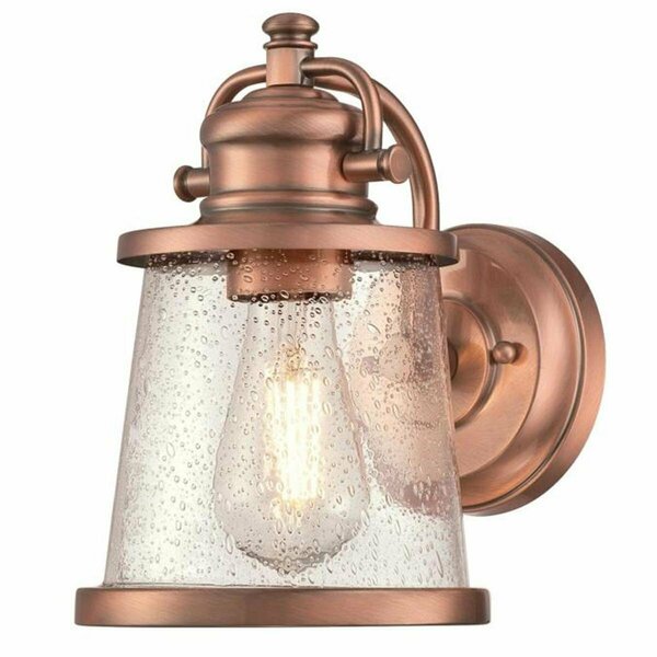 Brilliantbulb 1 Light Wall Fixture with Clear Seeded Glass, Washed Copper BR2690087